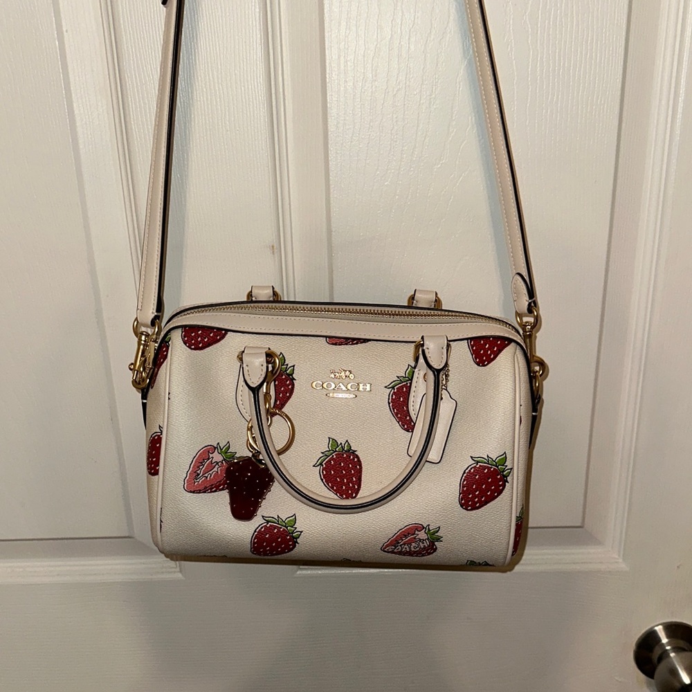 Coach Rowan Strawberry Crossbody Bag with Strawberry Charm